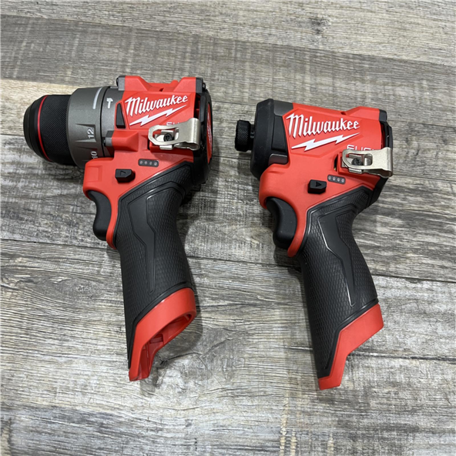 AS-IS Milwaukee FUEL 12-Volt Lithium-Ion Brushless Cordless Hammer Drill and Impact Driver Combo Kit