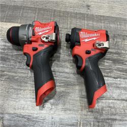 AS-IS Milwaukee FUEL 12-Volt Lithium-Ion Brushless Cordless Hammer Drill and Impact Driver Combo Kit