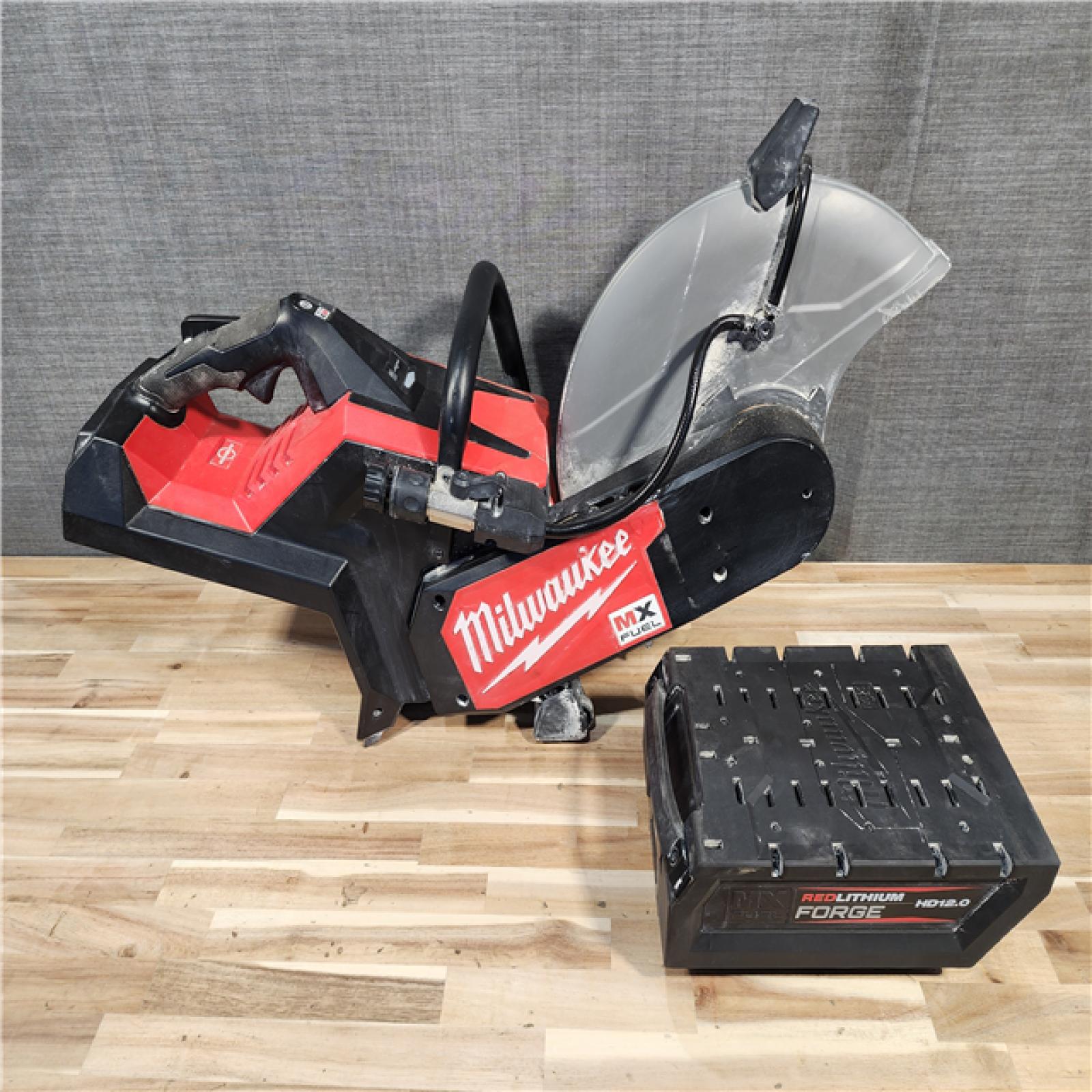 HOUSTON LOCATION - AS-IS MX FUEL Lithium-Ion 14 in. Cut Off Saw Kit with RAPIDSTOP Brake W/ (1) FORGE XC12.0 Batteries