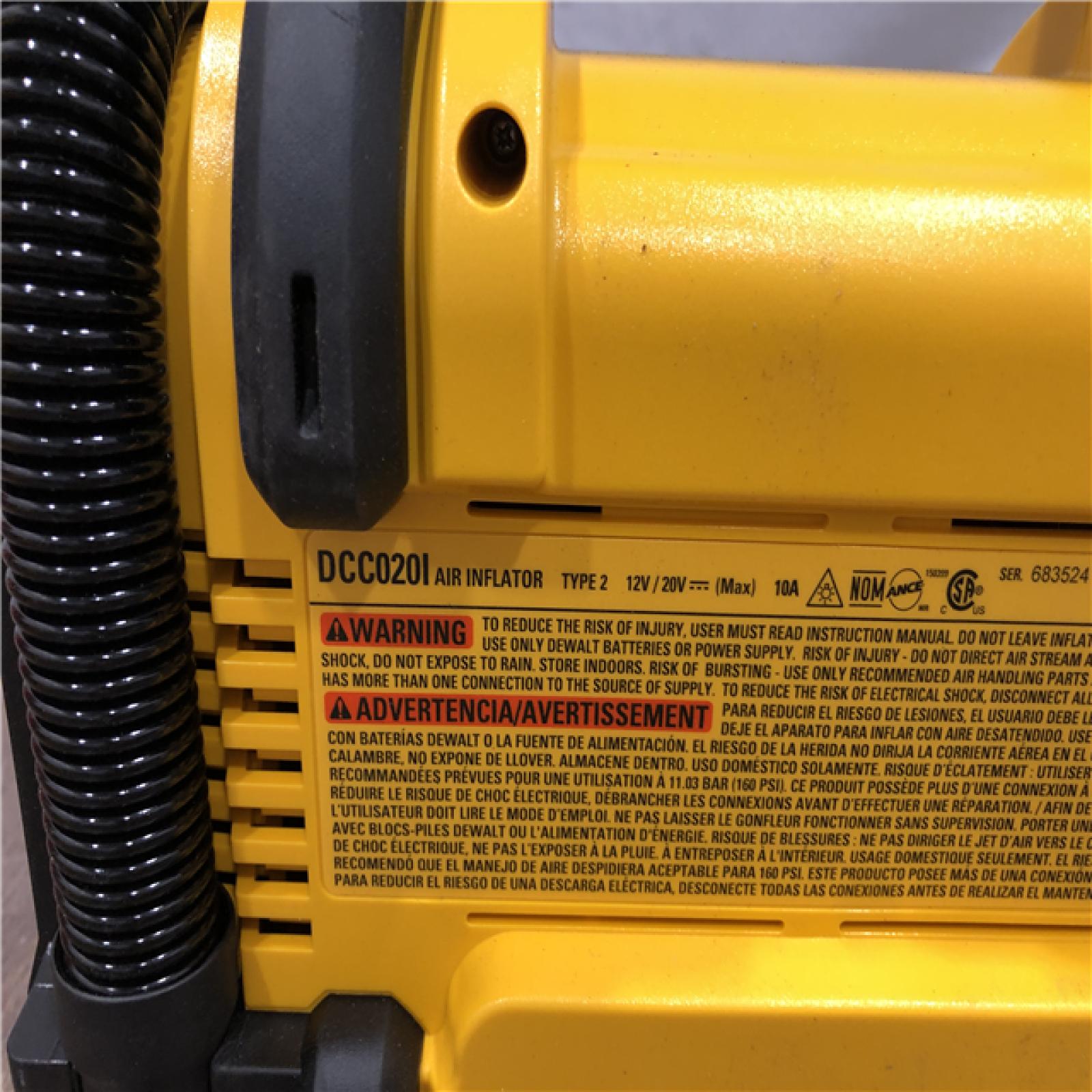 AS-IS DEWALT 20V MAX Cordless Electric Portable Inflator (Tool Only)