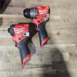 HOUSTON LOCATION - AS-IS Milwaukee M12 FUEL Cordless 2-Tool Combo Kit: 1/2Hammer Drill  1/4Hex Impact Driver 3497-22