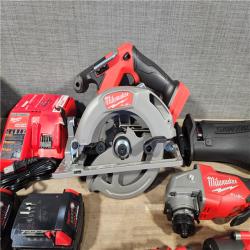 HOUSTON LOCATION - AS-IS (APPEARS LIKE NEW) Milwaukee M18 FUEL 18V Lithium-Ion Brushless Cordless Combo Kit with Two 5.0 Ah Batteries  1 Charger  2 Tool Bags (7-Tool)