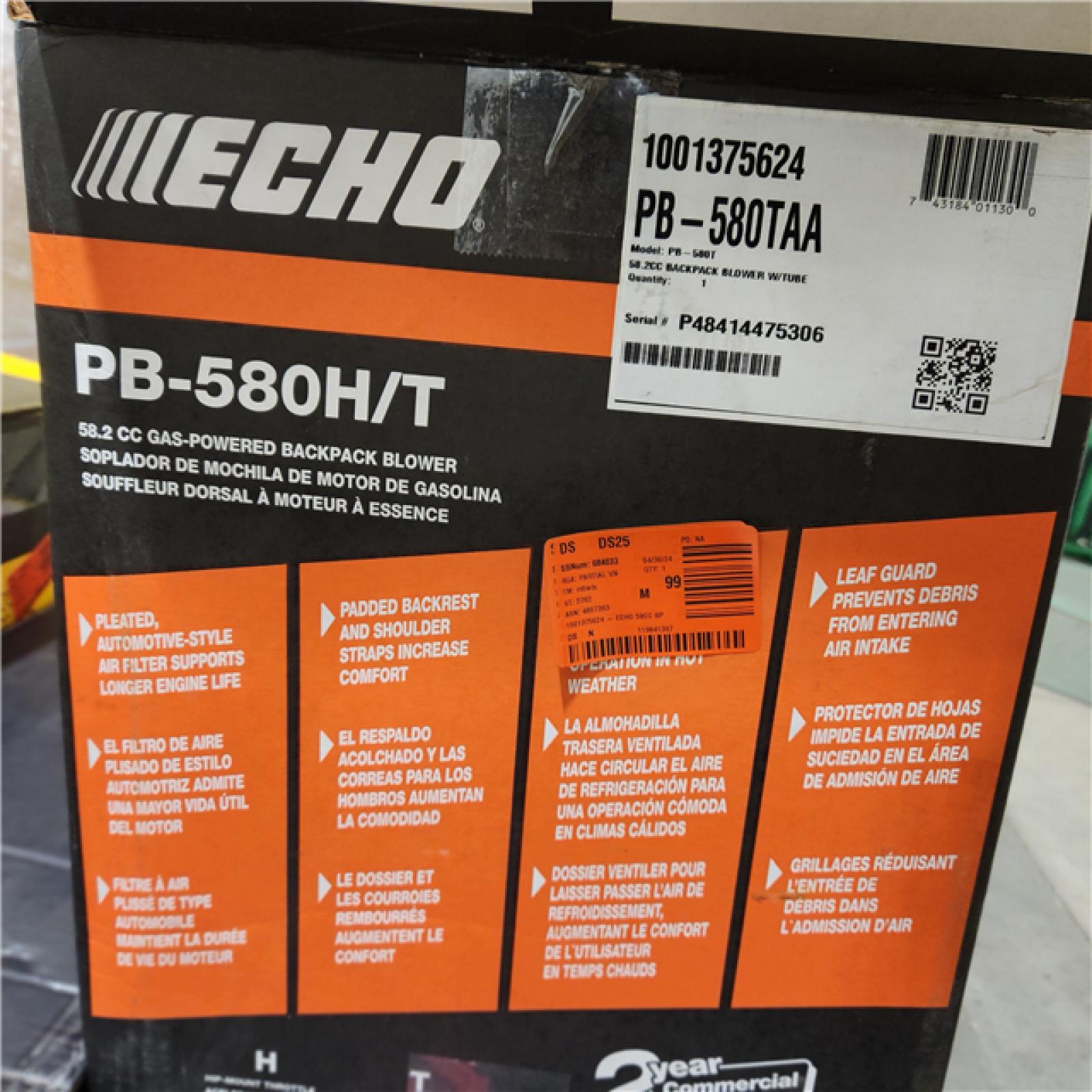 As-Is- Echo 58.2cc Gas Backpack Blower