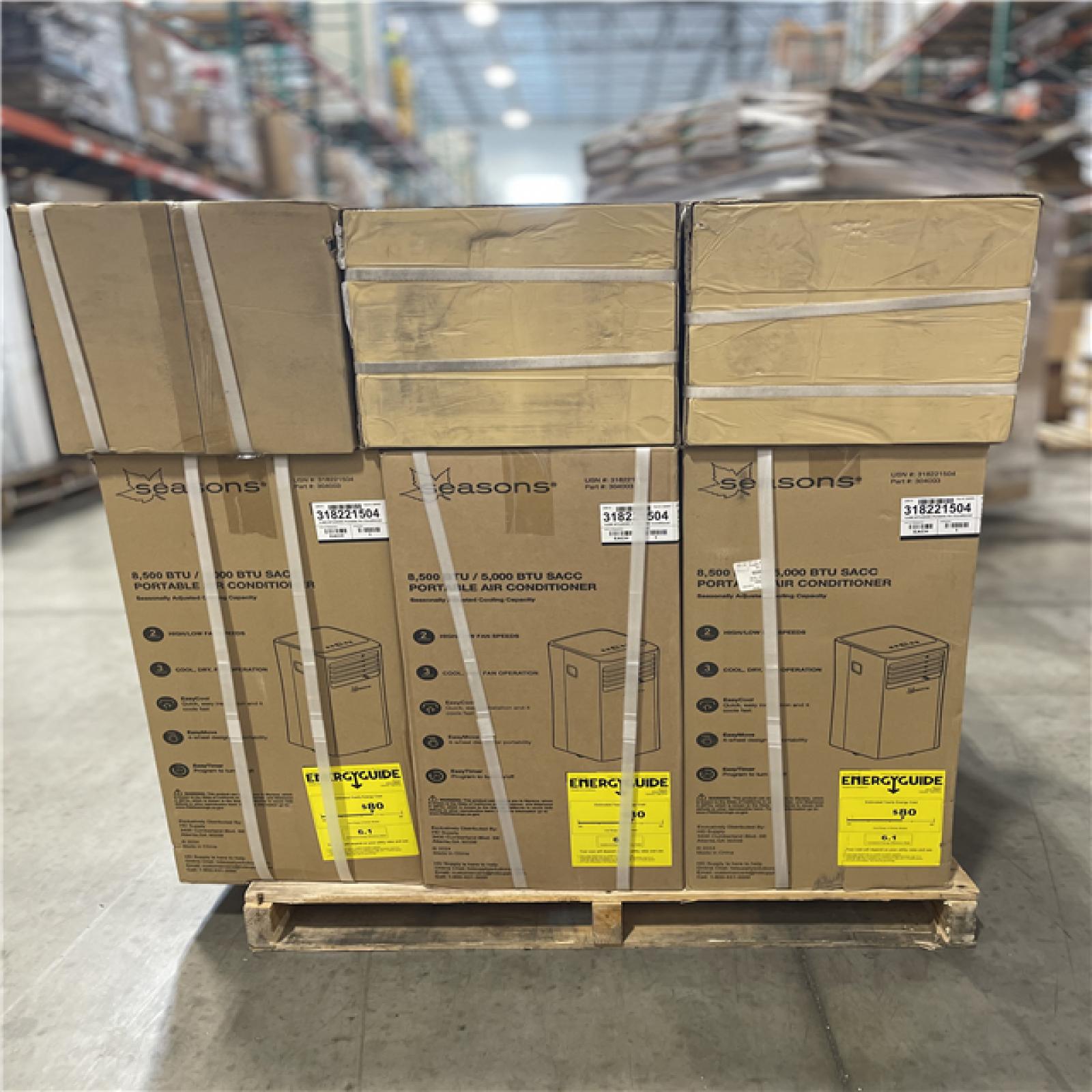 DALLAS LOCATION - SEASONS 8 500 PORTABLE AIR CONDITIONER PALLET-(13 UNITS)