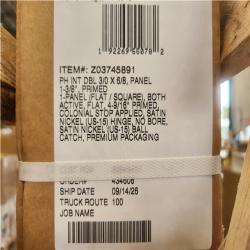 Phoenix NEW MMI DOOR Shaker Flat Panel 36 in. x 80 in. Both Active Solid Core Primed Composite Double Prehung French Door w/ 4-9/16 in. Jamb