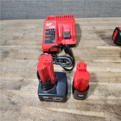 HOUSTON LOCATION - AS-IS MILWAUKEE 4 TOOL COMBO KIT W/ (2) BATTERY & CHARGER