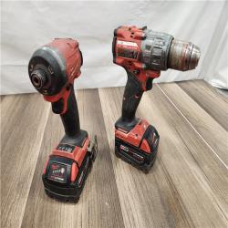 AS-IS MILWAUKEE FUEL 18V Lithium-Ion Brushless Cordless Hammer Drill and Impact Driver Combo Kit (2-Tool) with 2 Batteries