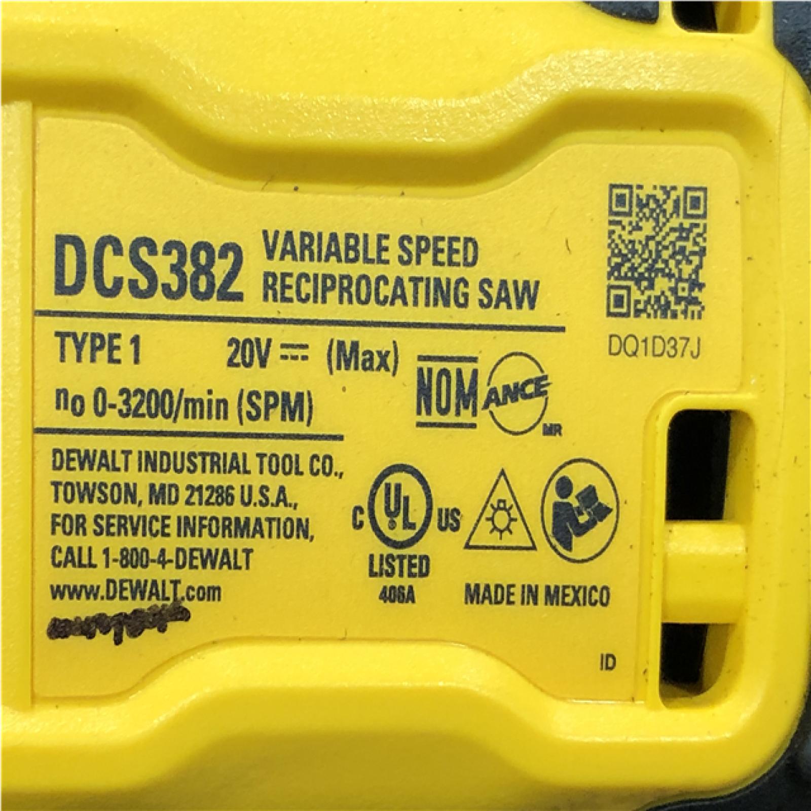 AS-IS DEWALT 20V MAX Cordless Brushless Reciprocating Saw (Tool Only)