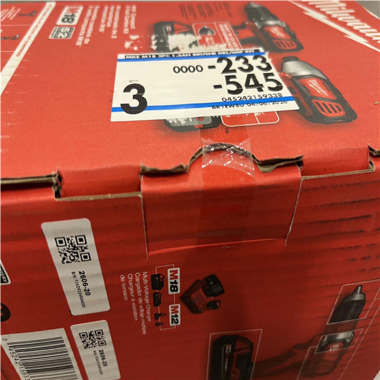 NEW - Milwaukee 18V Lithium-Ion Cordless Drill Driver/Impact Driver Combo Kit