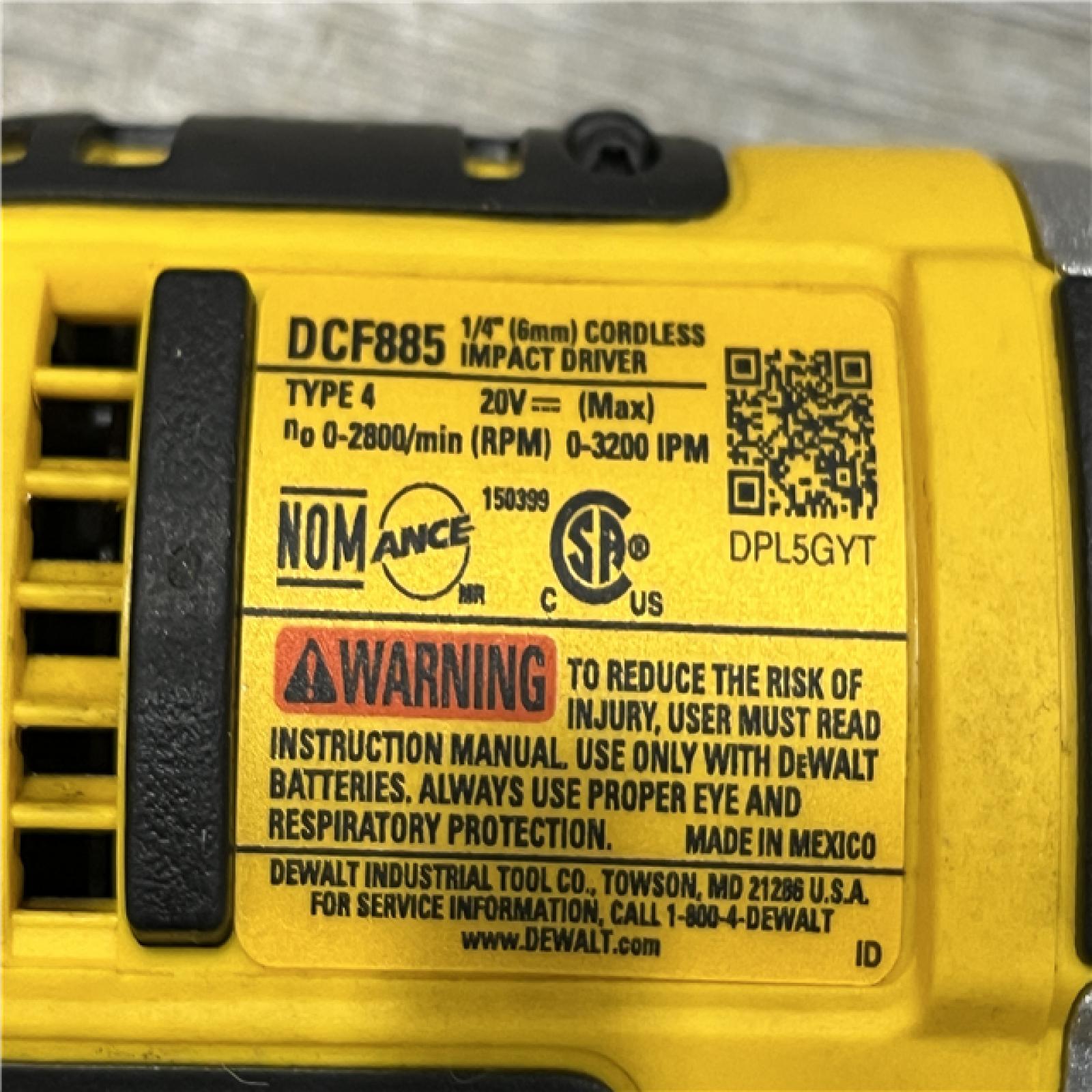 AS-IS DEWALT 20V MAX Cordless 1/4 in. Impact Driver Kit