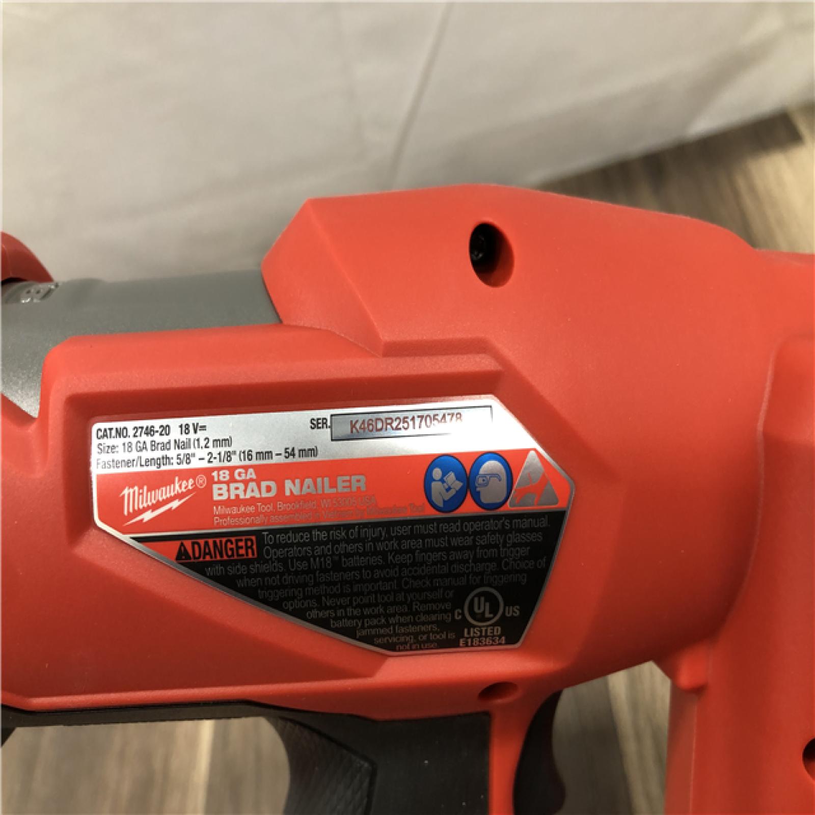 AS-IS Milwaukee FUEL 18-Volt Lithium-Ion Brushless Cordless Gen II 18-Gauge Brad Nailer (Tool-Only)