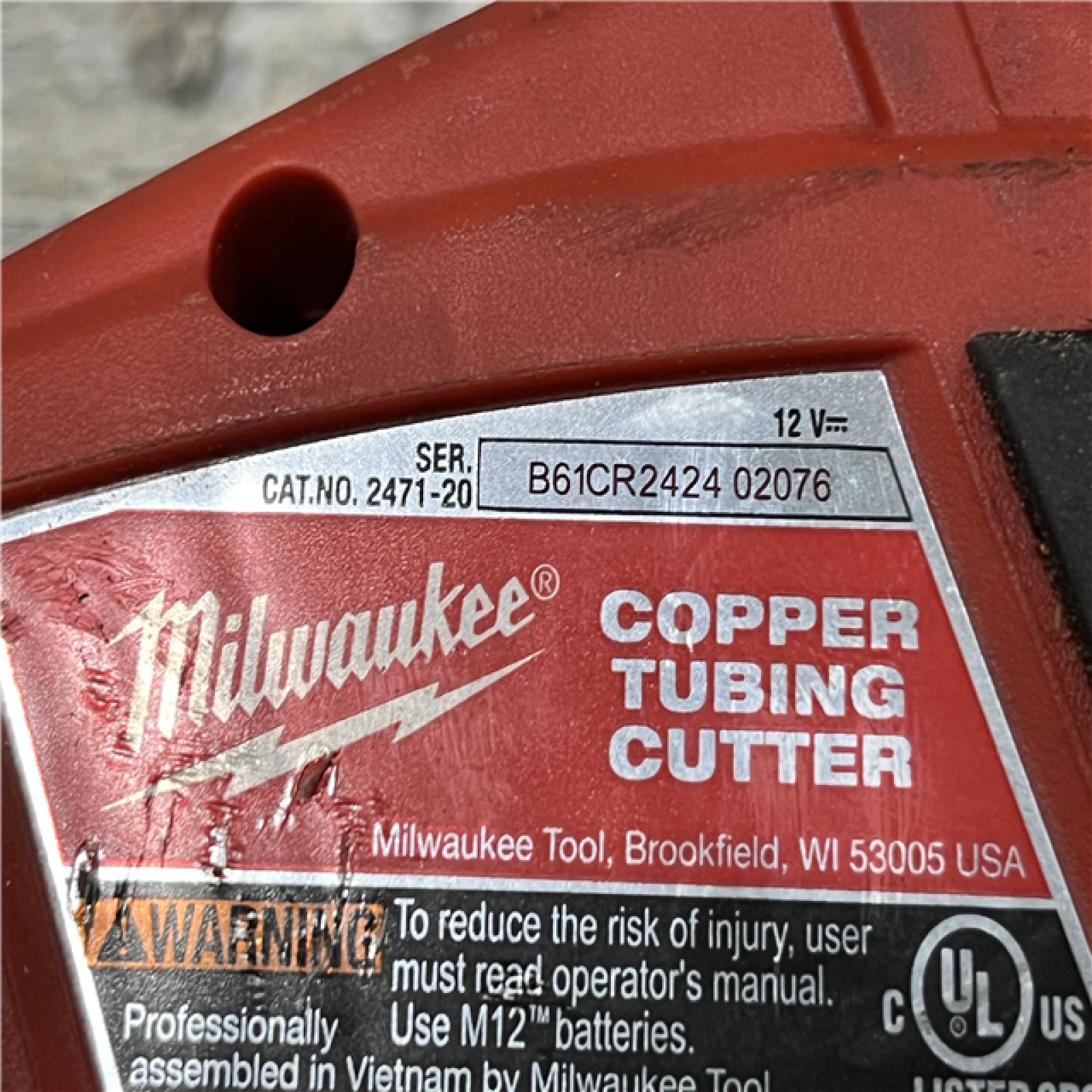 AS-IS Milwaukee 12V Lithium-Ion Cordless Copper Tubing Cutter (Tool-Only)