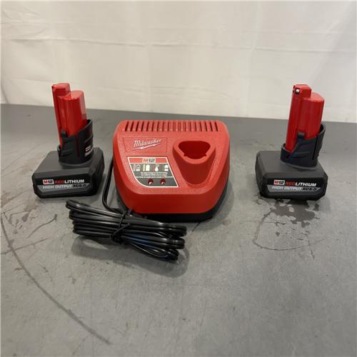 AS-IS - Milwaukee M12 12V Lithium-Ion XC High Output 5.0 Ah Battery (2-Pack) Starter Kit