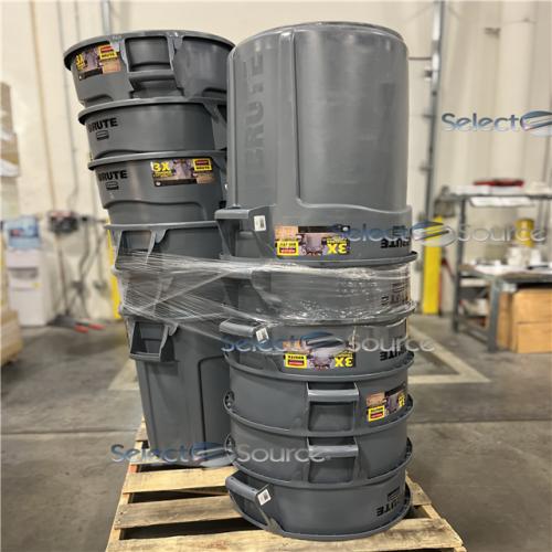 DALLAS LOCATION - Brute 44 Gal. Grey Round Vented Trash Can PALLET - (19 UNITS)