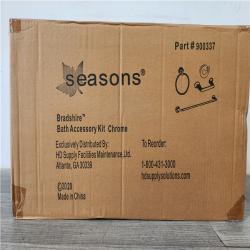 Phoenix Location NEW Seasons Bradshire Bath Accessory Kit Chrome Pallet (28 Total) (Sealed)