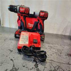 AS-IS- Milwaukee 18V Cordless Brushed 2-Tool Drill/Driver and Impact Driver Kit