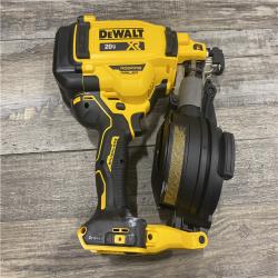 AS-IS DEWALT 20V MAX Lithium-Ion 15-Degree Electric Cordless Roofing Nailer Kit