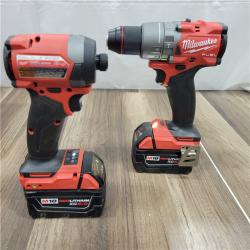 AS-IS  MILWAUKEE M18 FUEL 18V Lithium-Ion Brushless Cordless Hammer Drill and Impact Driver Combo Kit (2-Tool) with 2 Batteries