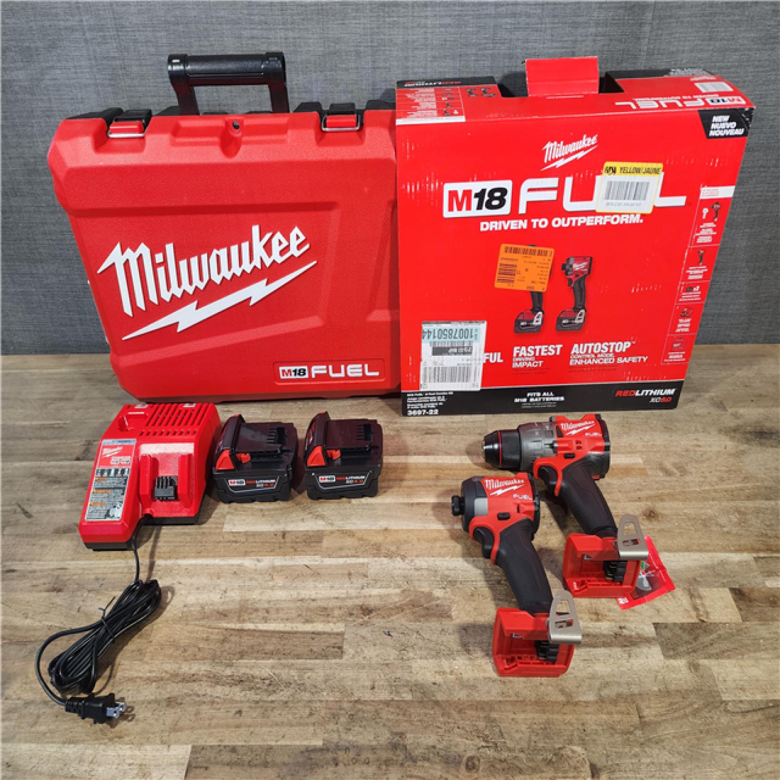 HOUSTON LOCATION - AS-IS Milwaukee FUEL 18V Lithium-Ion Brushless Cordless Hammer Drill and Impact Driver Combo Kit