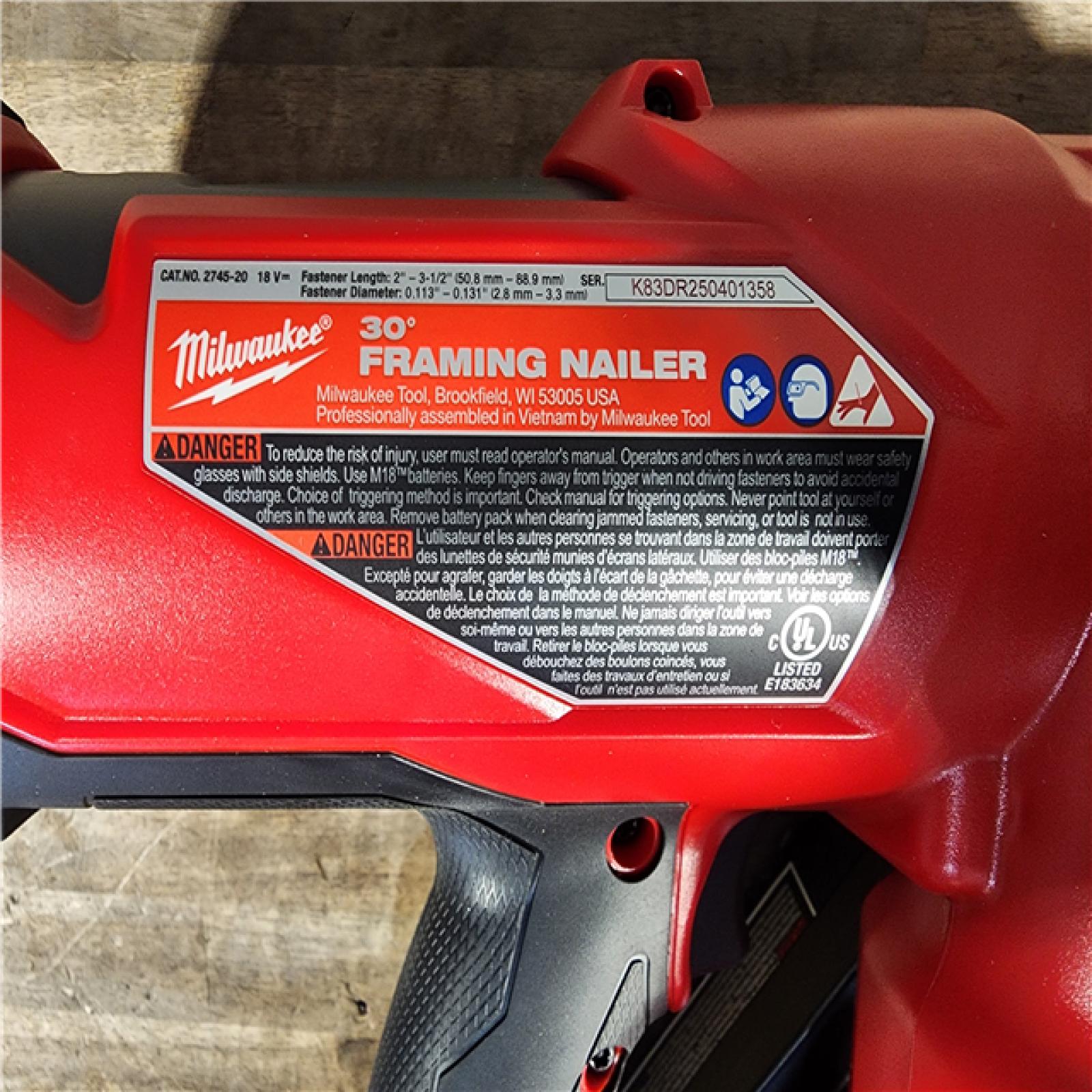 HOUSTON LOCATION - AS-IS (APPEARS LIKE NEW) M18 FUEL 3-1/2 in. 18-Volt 30-Degree Lithium-Ion Brushless Cordless Framing Nailer (Tool-Only)