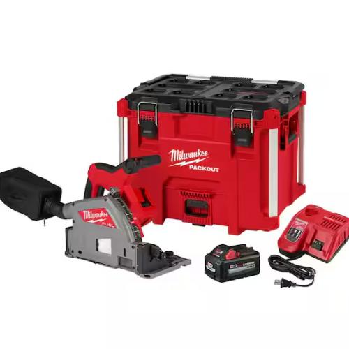 NEW!- Milwaukee M18 FUEL 18V Lithium-Ion Brushless Cordless 6-1/2 in. Plunge Track Saw PACKOUT Kit with One 6.0 Ah Battery
