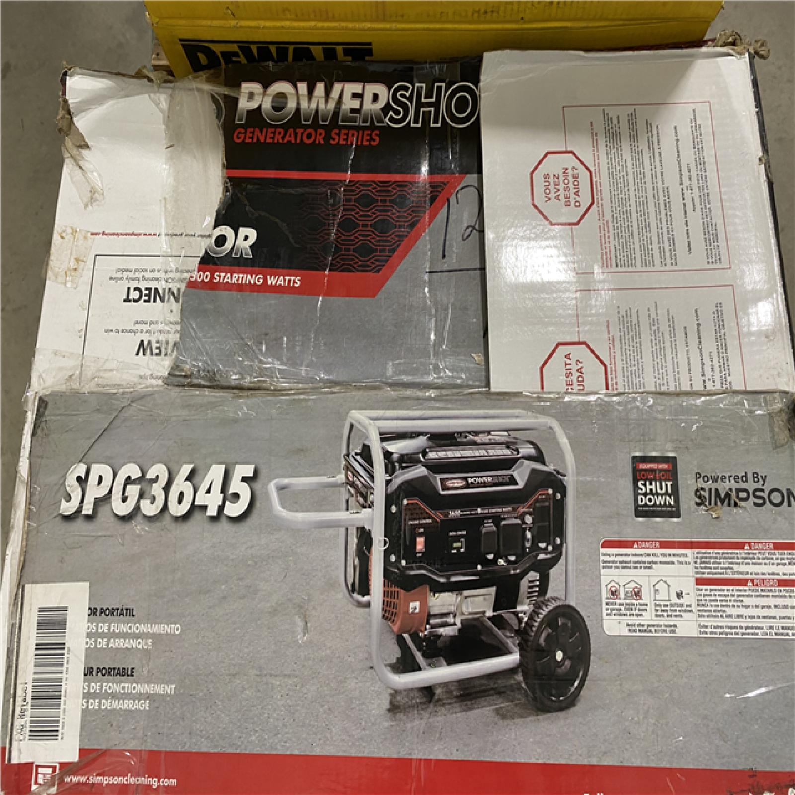 Dallas Location - As-Is SIMPSON Power Portable 3,600 Watt Generator