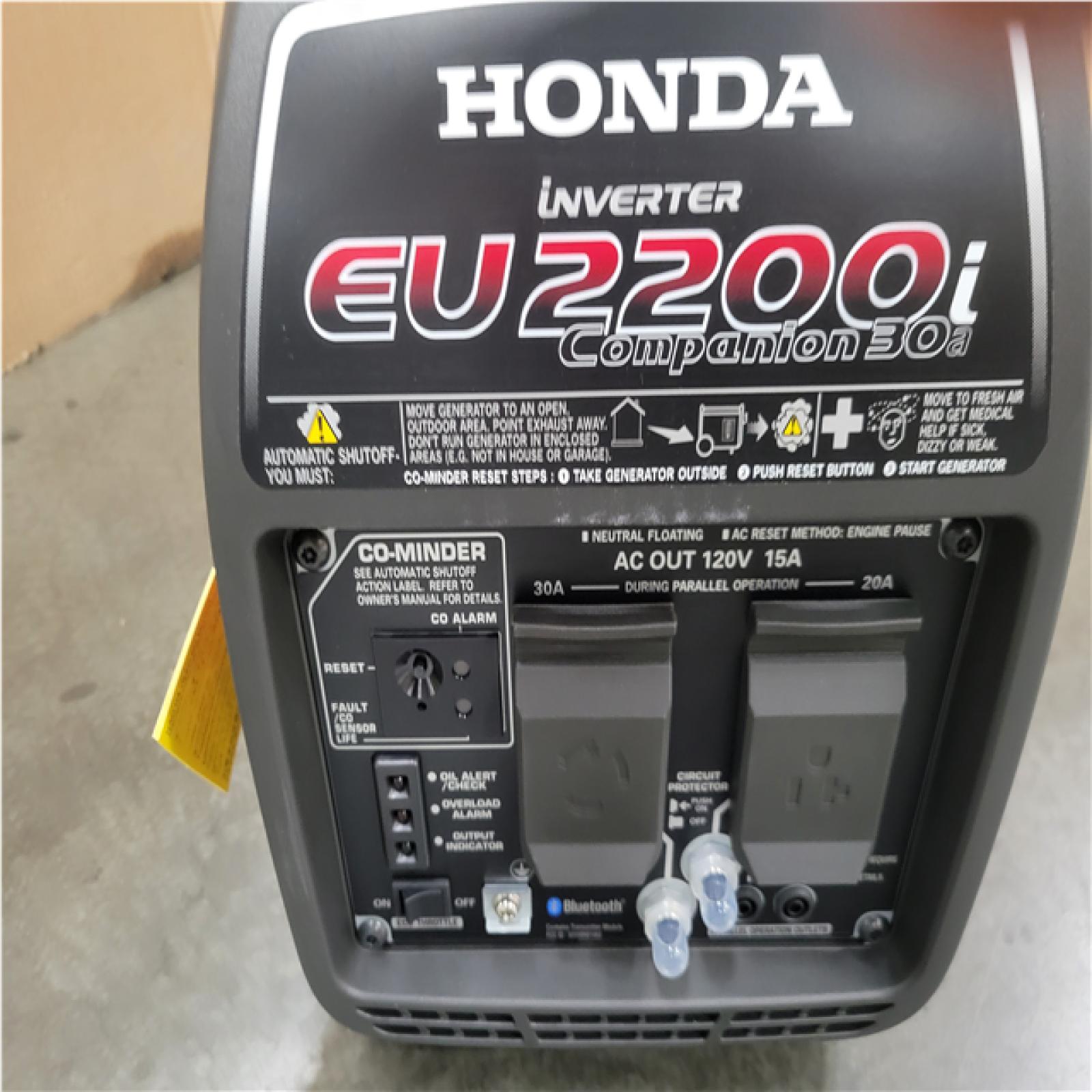 CALIFORNIA AS-IS Honda 2200-Watt Remote Stop/Recoil Start Bluetooth Super Quiet Gasoline Powered Inverter Generator with Advanced CO Shutdown