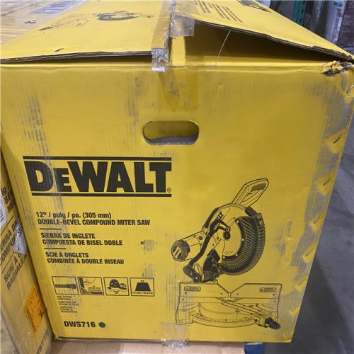 As-Is-  DeWalt 15 Amp Corded 12 in. Compound Double Bevel Miter Saw