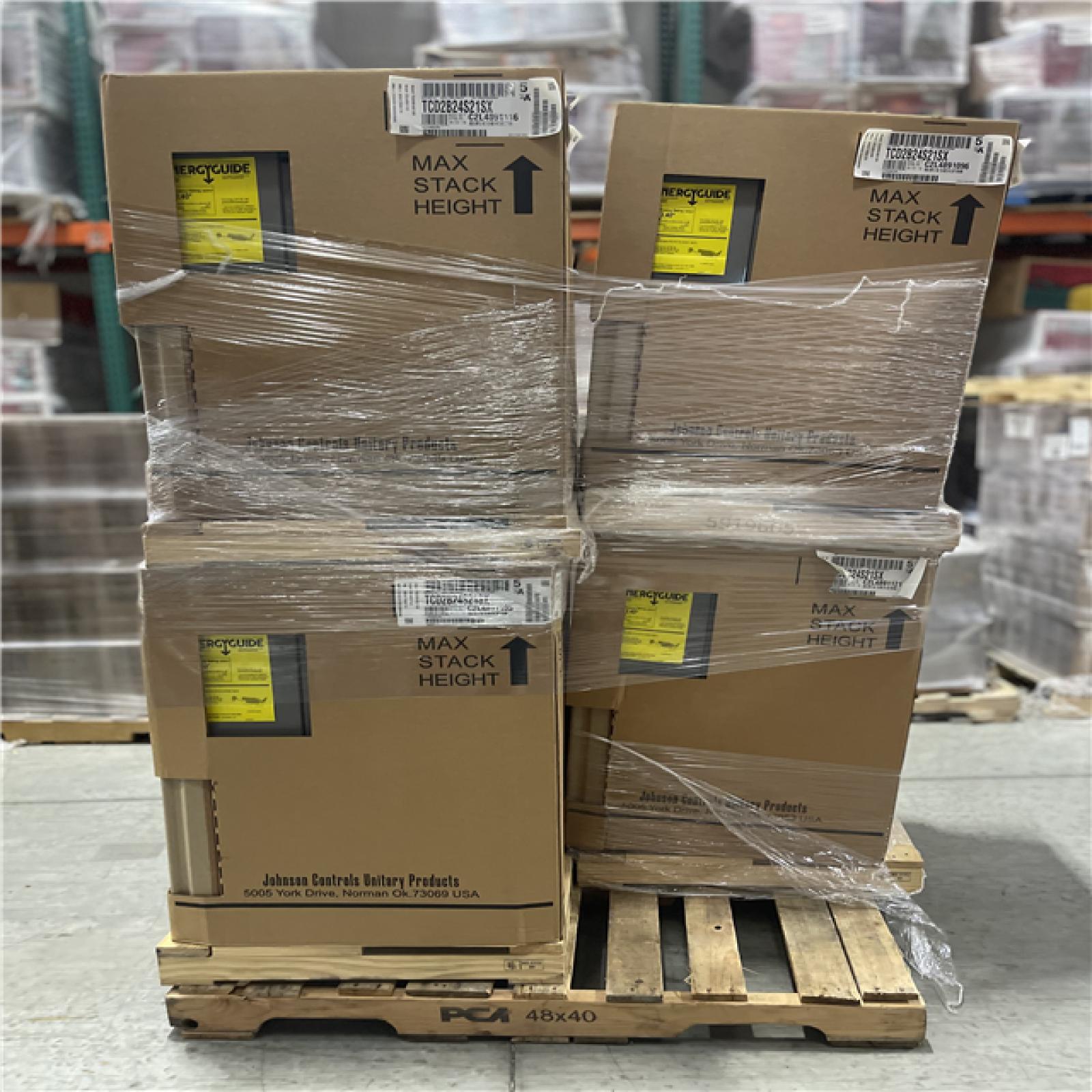 DALLAS LOCATION- JOHNSON CONTROLS 2 Ton 13.4 SEER 1 STAGE AC UNIT PALLET (4 UNITS)