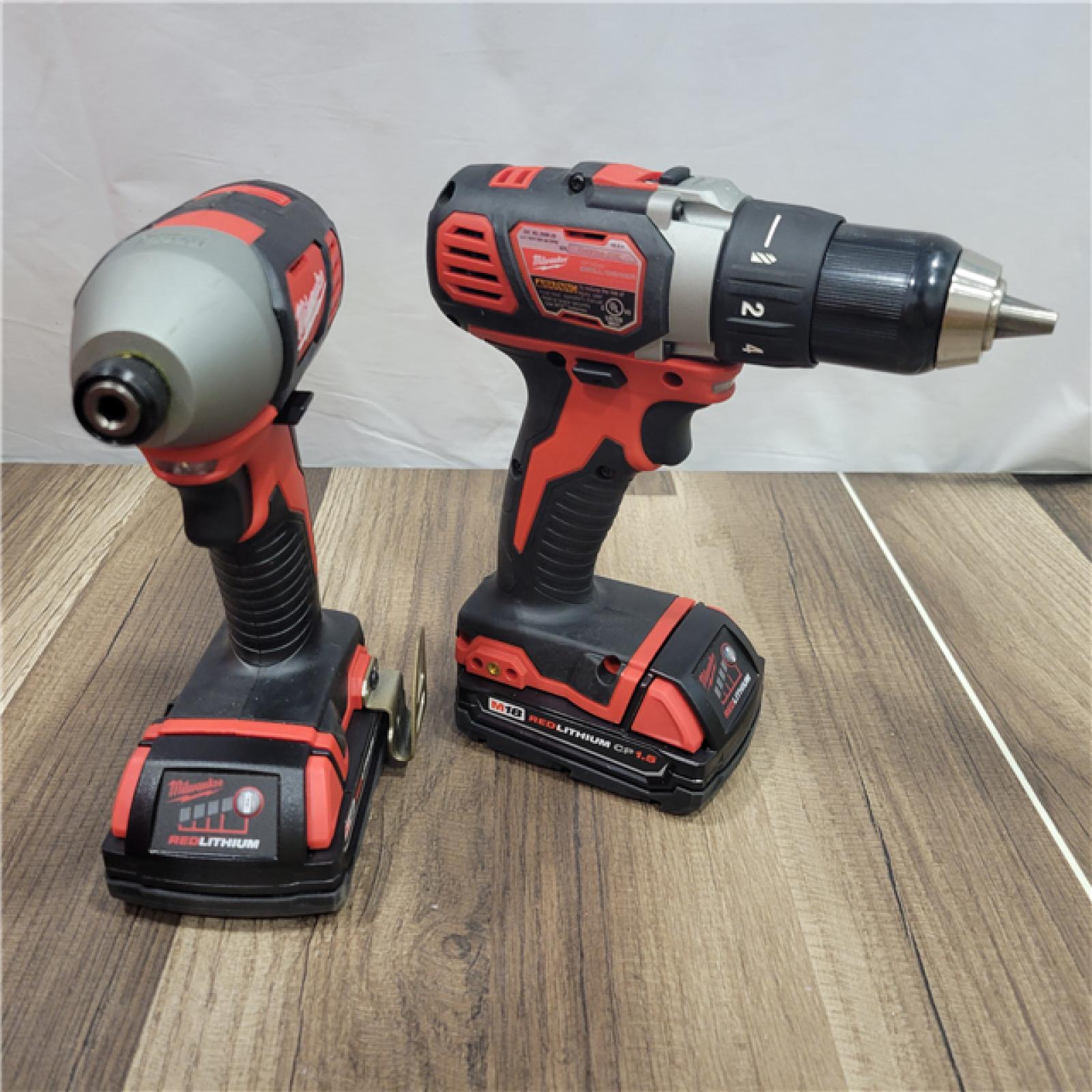 AS-IS Milwaukee M18 18V Cordless Brushed 2 Tool Drill/Driver and Impact Driver Kit