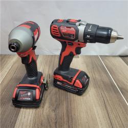 AS-IS Milwaukee M18 18V Cordless Brushed 2 Tool Drill/Driver and Impact Driver Kit