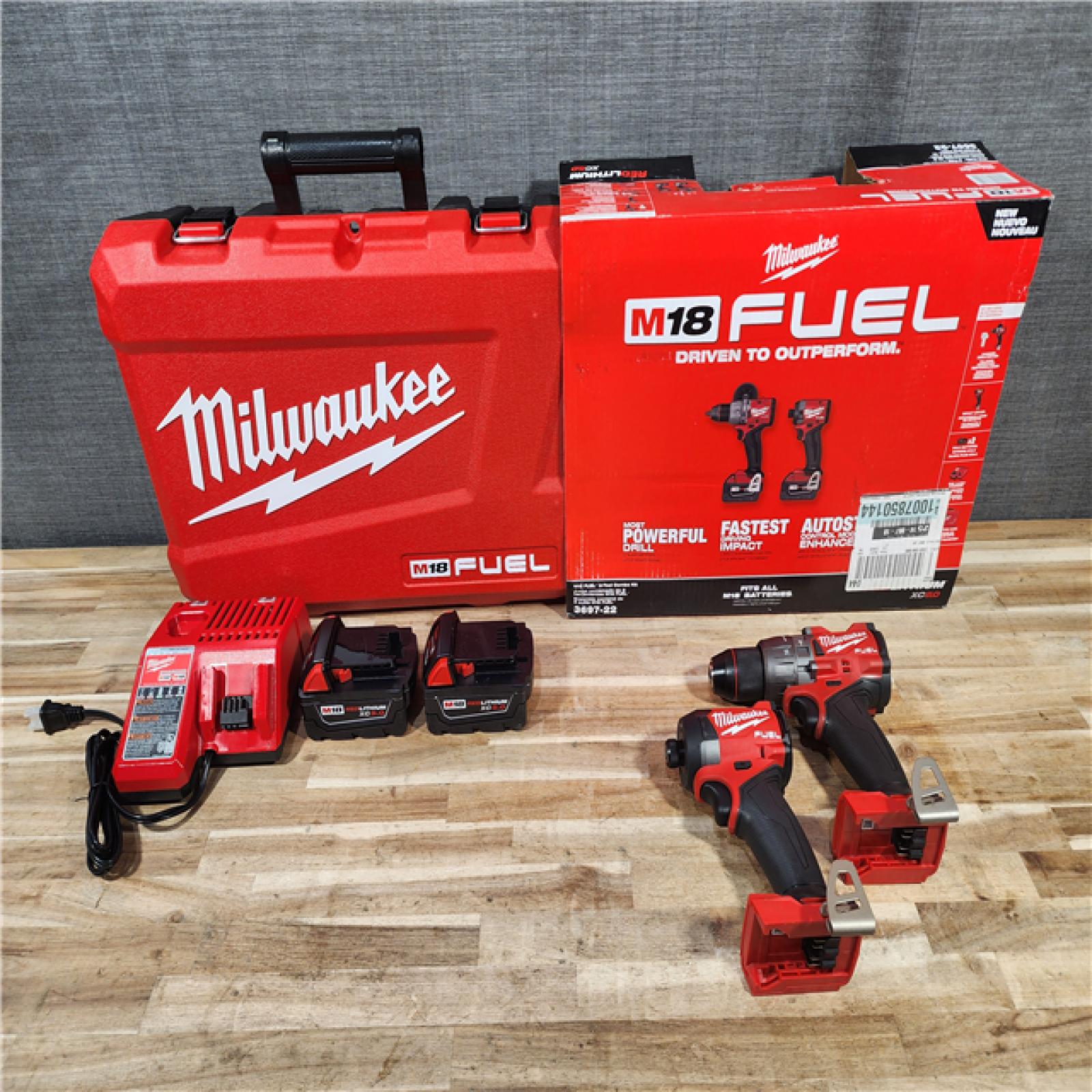 HOUSTON LOCATION - AS-IS (APPEARS LIKE NEW) Milwaukee FUEL 18V Lithium-Ion Brushless Cordless Hammer Drill and Impact Driver Combo Kit