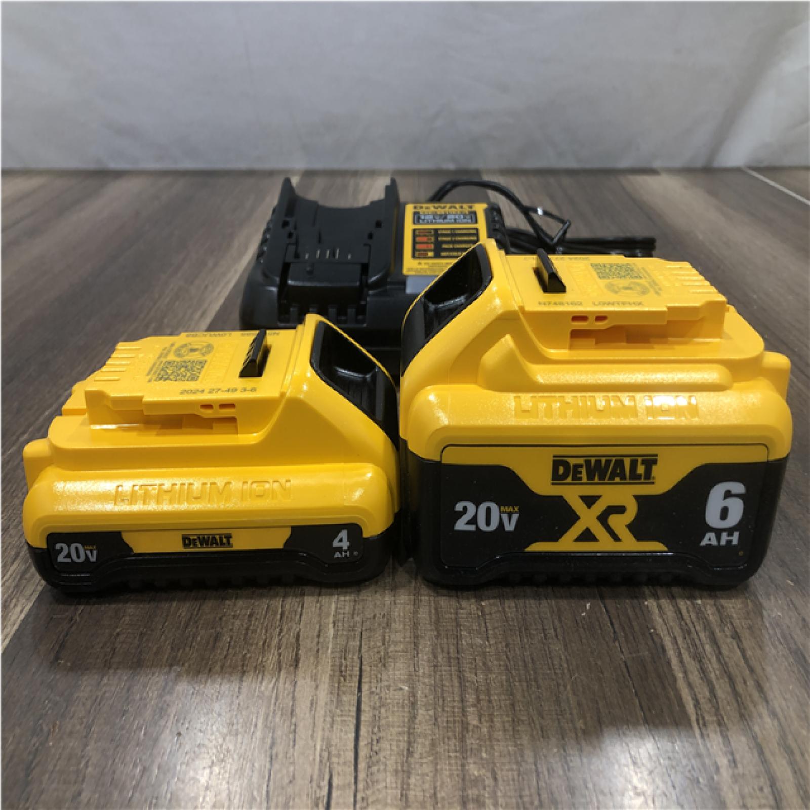 AS-IS DEWALT 20V MAX Lithium-Ion 6.0Ah and 4.0Ah Battery and Charger Starter Kit