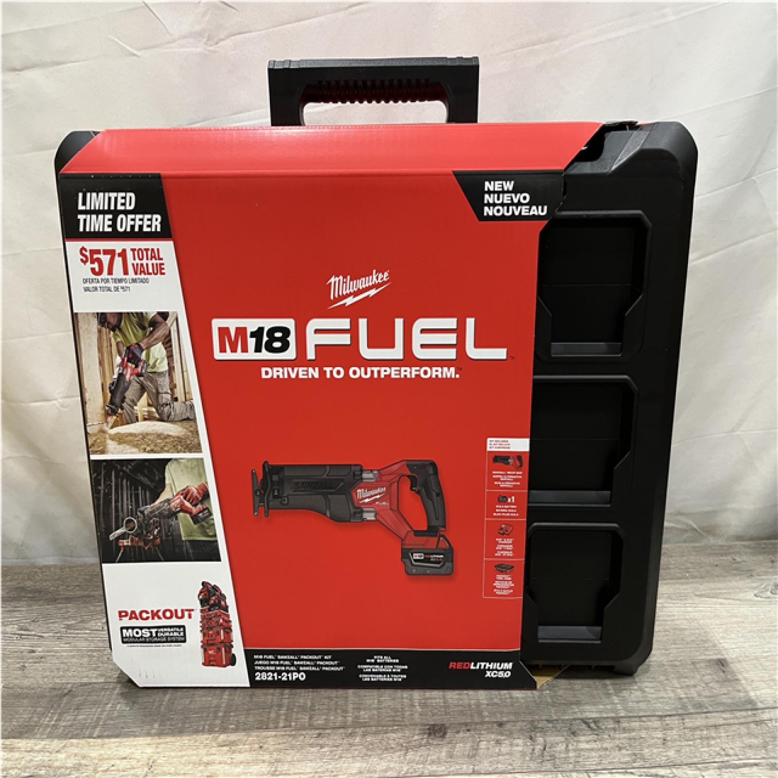 NEW - Milwaukee FUEL18V Lithium-Ion Brushless Cordless SAWZALL Reciprocating Saw Kit with PACKOUT Tool-Box