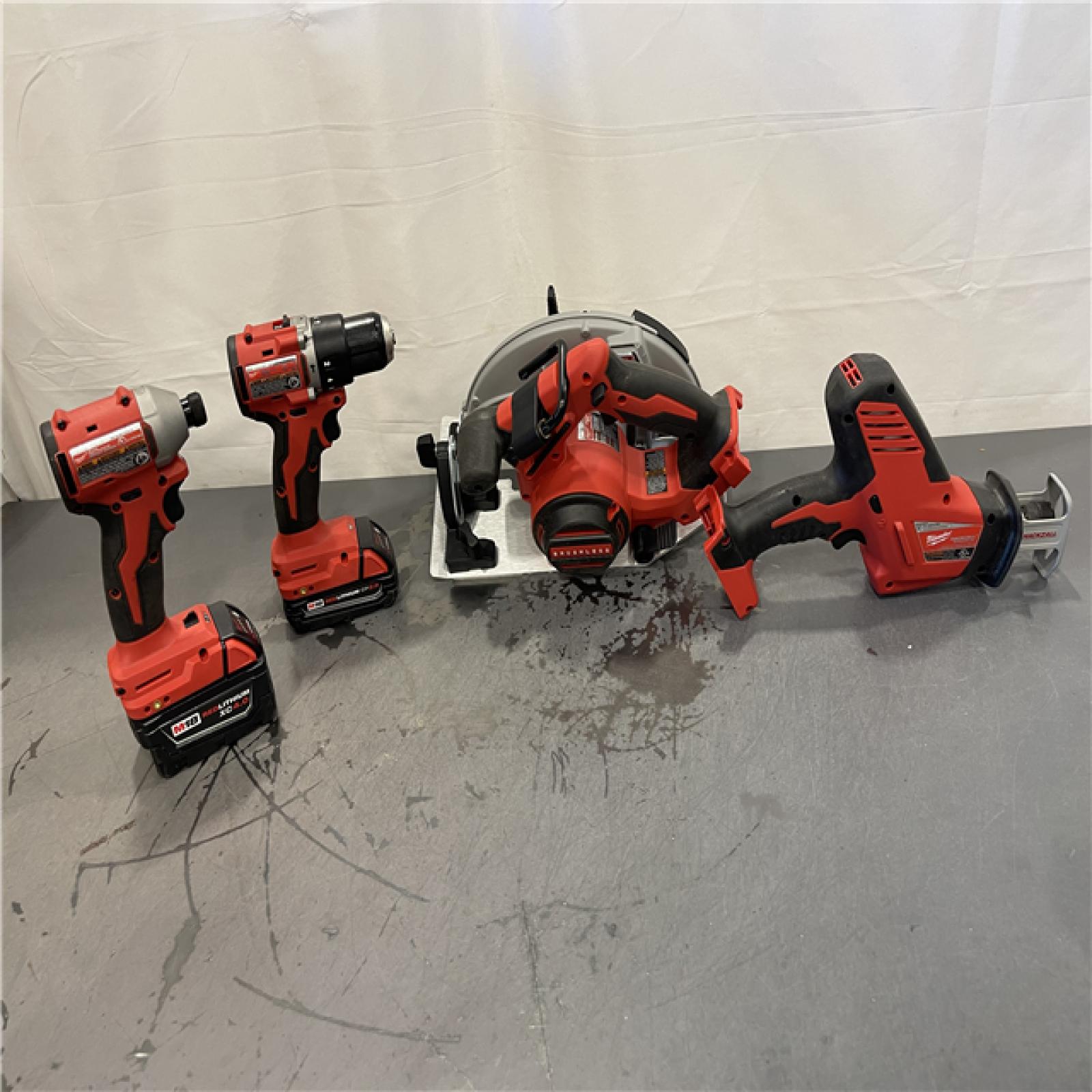 AS-IS - Milwaukee M18 18-Volt Lithium-Ion Brushless Cordless Combo Kit (4-Tool)