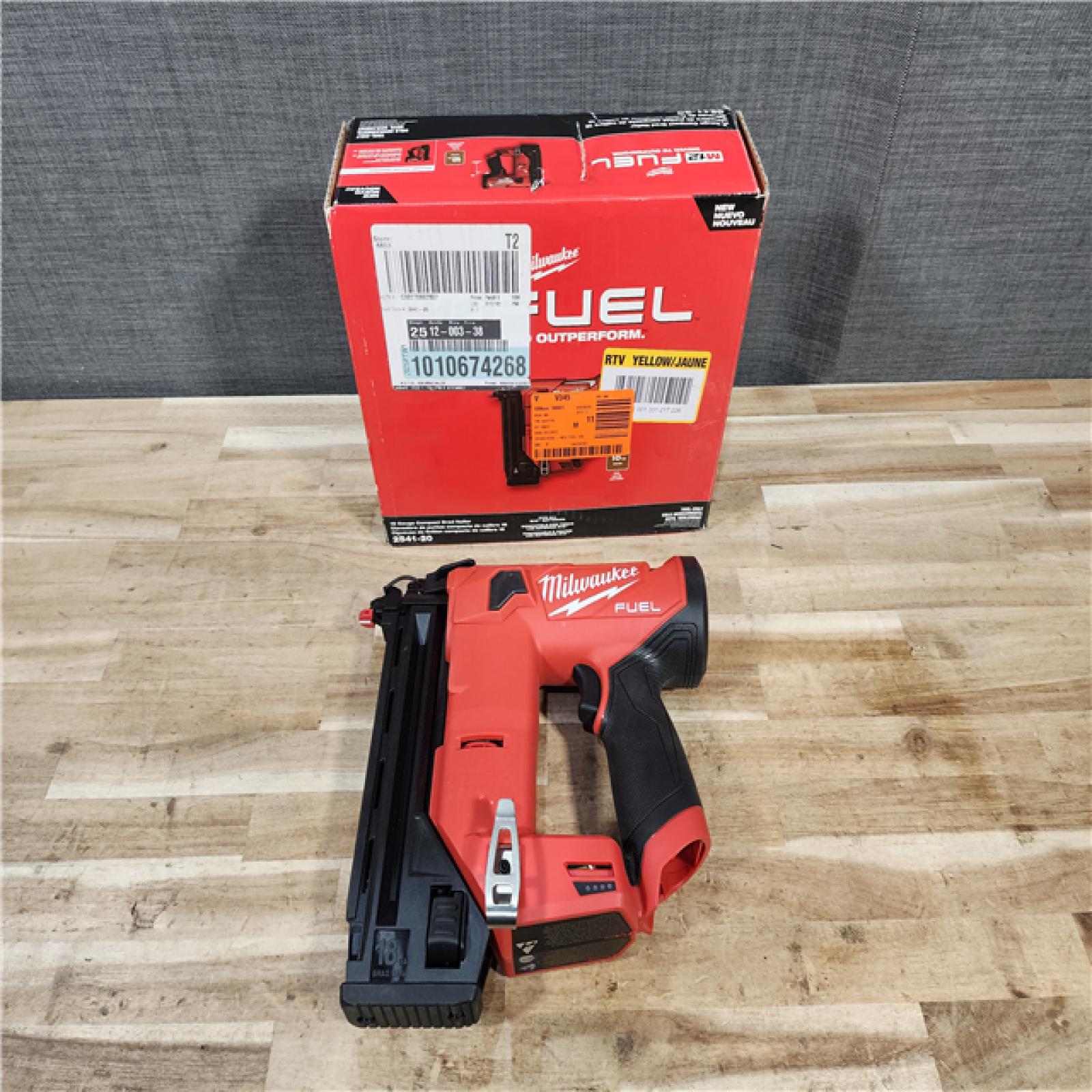 HOUSTON LOCATION - AS-IS Milwaukee  FUEL 12-Volt Lithium-Ion Brushless Cordless 18-Gauge 1-1/2 in. Compact Brad Nailer (Tool Only)