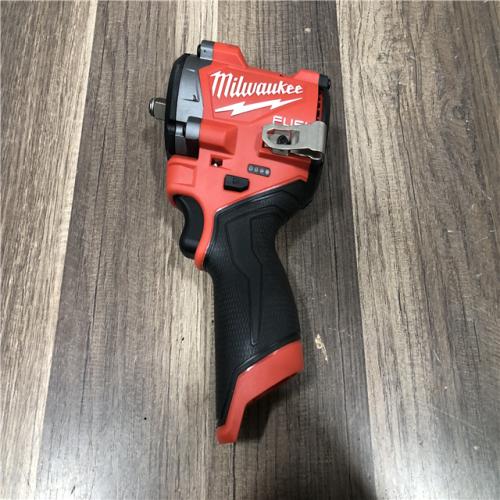 AS-IS Milwaukee FUEL 12V Lithium-Ion Brushless Cordless Stubby 3/8 in. Impact Wrench (Tool-Only)