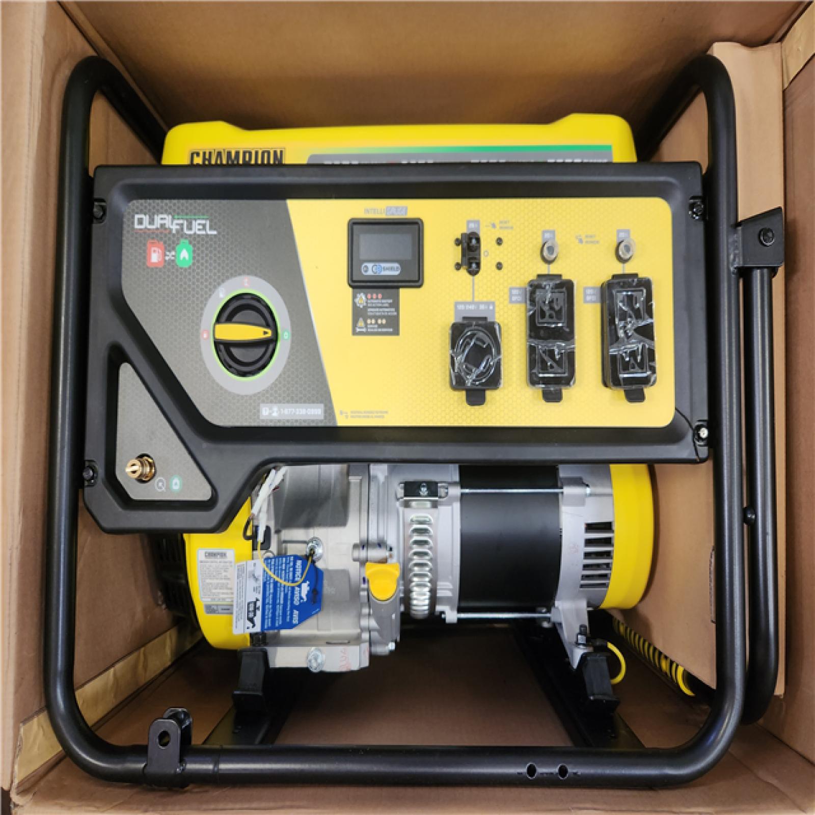 Phoenix Champion Power Equipment 7850/6250-Watt Recoil Start Gasoline and Propane Powered Dual Fuel Portable Generator with CO Shield