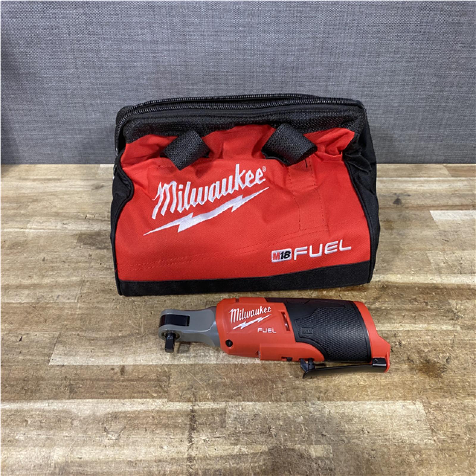 Houston Location AS-IS Milwaukee FUEL 12-Volt Lithium-Ion Brushless Cordless High Speed 3/8 in. Ratchet (Tool-Only)