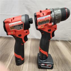 AS-IS- Milwaukee 3497-22 12V Brushless Hammer Drill and Impact Driver Combo Kit