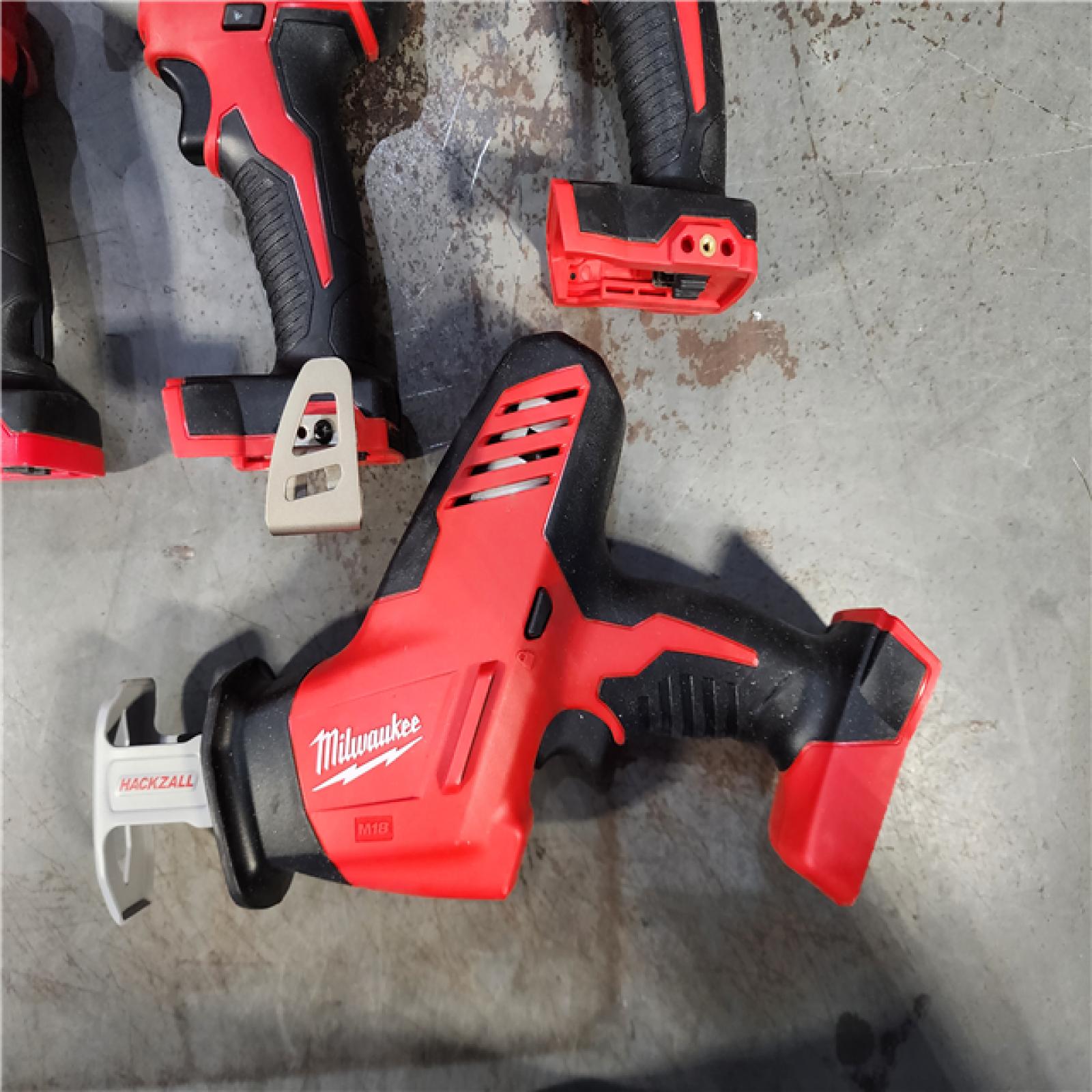 HOUSTON LOCATION - AS-IS Milwaukee M18 18-Volt Lithium-Ion Cordless Combo Tool Kit (5-Tool) with (1) 3.0Ah and (1) 1.5Ah Battery, (1) Charger, (1) Tool Bag