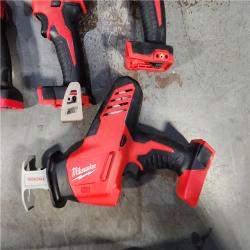 HOUSTON LOCATION - AS-IS Milwaukee M18 18-Volt Lithium-Ion Cordless Combo Tool Kit (5-Tool) with (1) 3.0Ah and (1) 1.5Ah Battery, (1) Charger, (1) Tool Bag