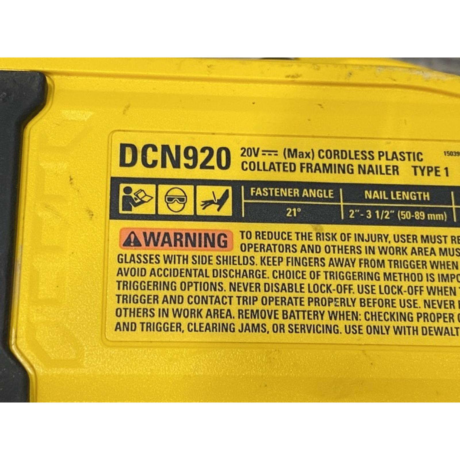 AS-IS DEWALT 20-Volt 21° Cordless Framing Nailer (Tool-Only)