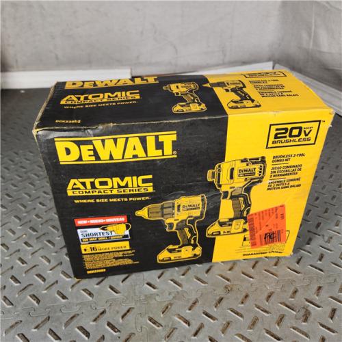 Houston location- AS-IS DeWalt 20V MAX ATOMIC Cordless Brushless 2 Tool Compact Drill and Impact Driver Kit