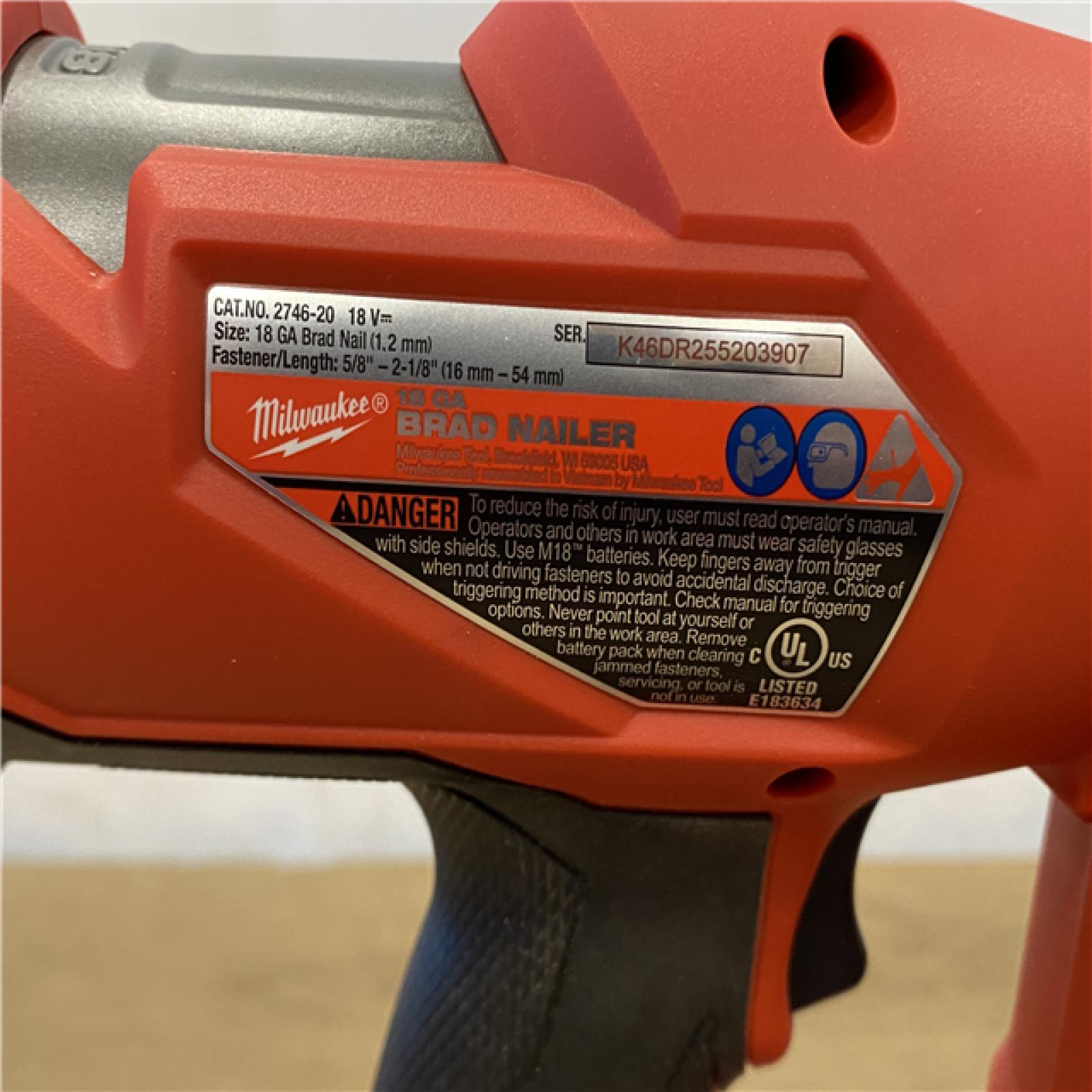 AS-IS Milwaukee FUEL 18-Volt Lithium-Ion Brushless Cordless Gen II 18-Gauge Brad Nailer (Tool-Only)