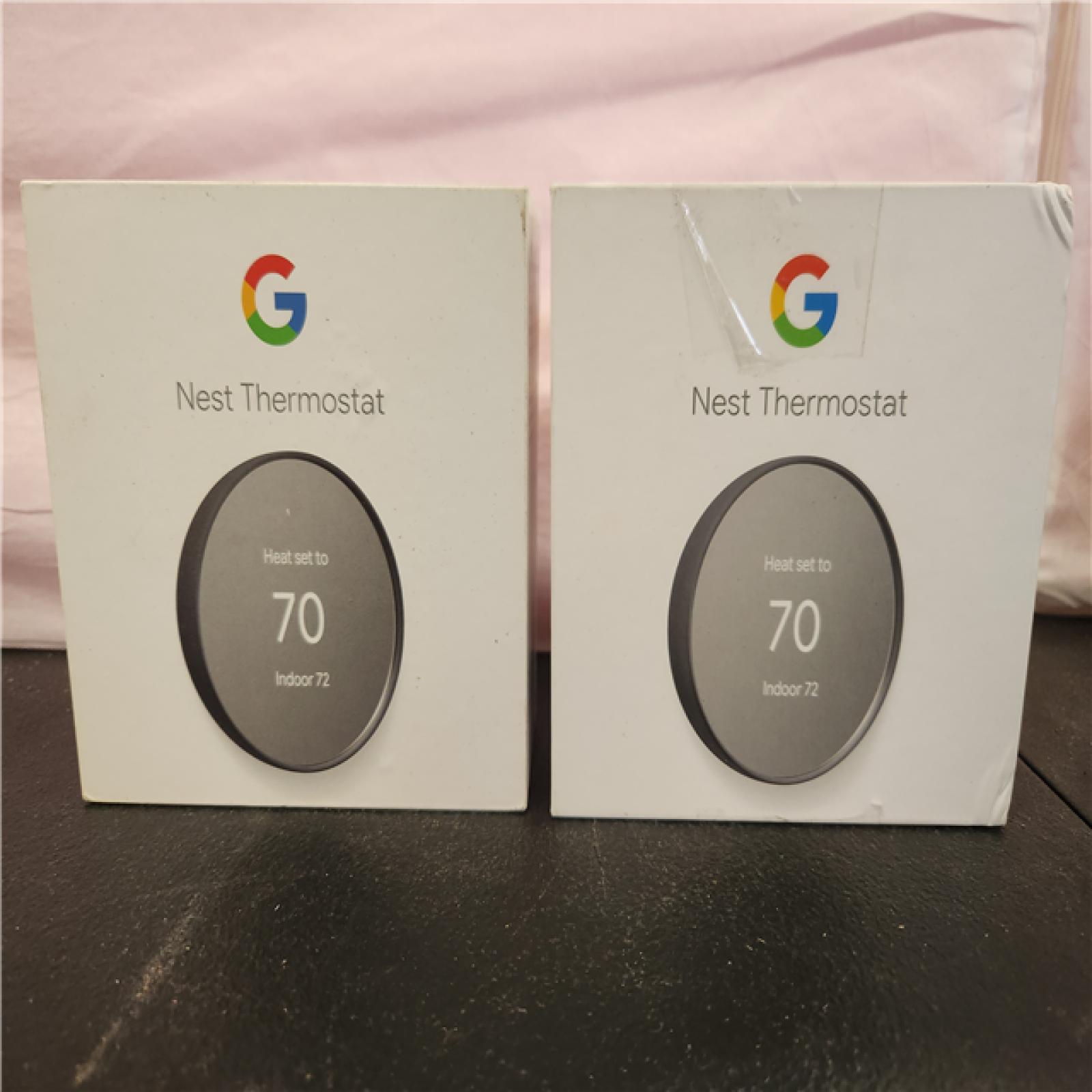 Phoenix AS-IS Google Nest Thermostat - Smart Programmable Wi-Fi Thermostat - Charcoal (2-Pack)