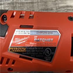 AS-IS Milwaukee 12/18V Lithium-Ion Cordless 3/8 in. Ratchet and 1/2 in. High Torque Impact Wrench with Friction Ring Combo Kit