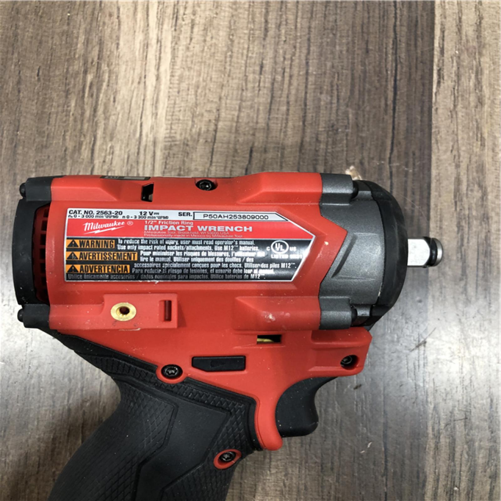AS-IS Milwaukee FUEL 12V Lithium-Ion Brushless Cordless Stubby 1/2 in. Impact Wrench (Tool-Only)