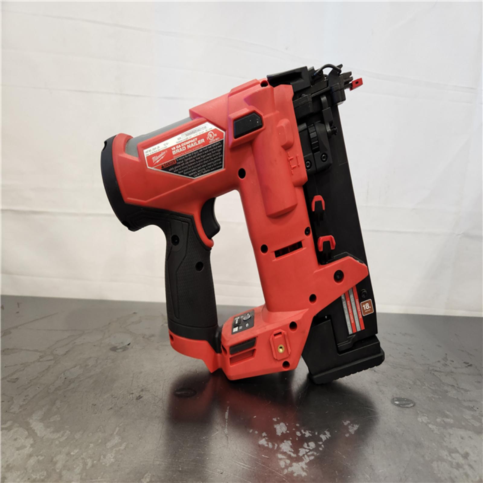AS-IS- M12 FUEL 12-Volt Lithium-Ion Brushless Cordless 18-Guage Compact Brad Nailer (Tool Only)