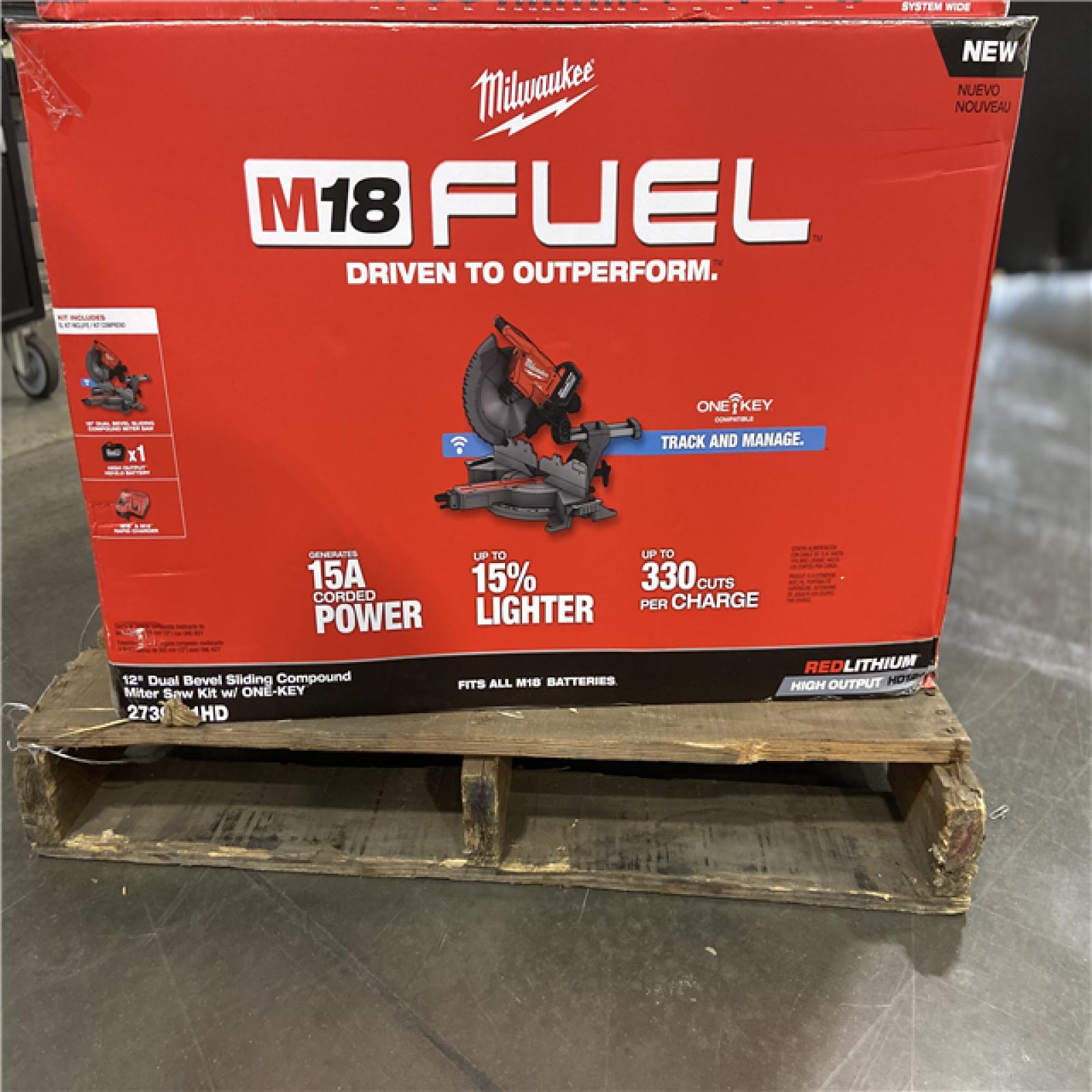 DALLAS LOCATION - Milwaukee M18 FUEL 18V Lithium-Ion Brushless Cordless 12 in. Dual Bevel Sliding Compound Miter Saw Kit with One 12.0Ah Battery